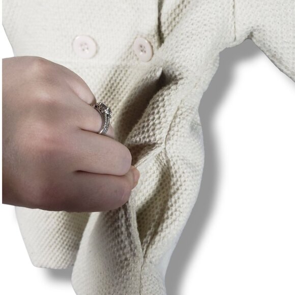 Toddler Quilted Parka Cream 12M Cozycore Winter Neutral Vintage Chic Cottage - Picture 6 of 10